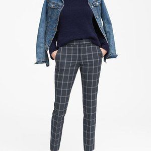 Banana Republic Navy Blue Plaid Ryan Dress Slim Ankle Pants Sz 6 Stretch Fabric